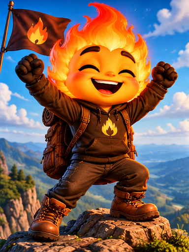Excited mascot