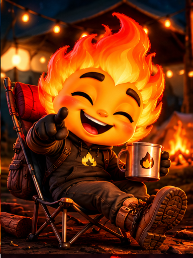 Laughing mascot